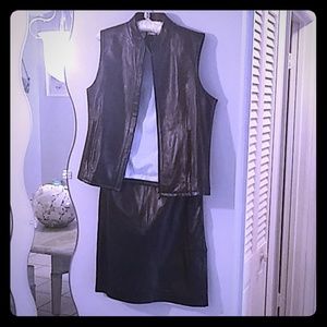Vintage Tommy Leather Skirt & Vest Set